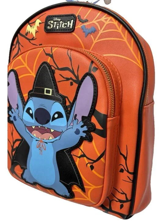 Disney Lilo & Stitch Halloween Mini Backpack Cute Spooky Trick or Treat Bag NEW - Picture 3 of 10